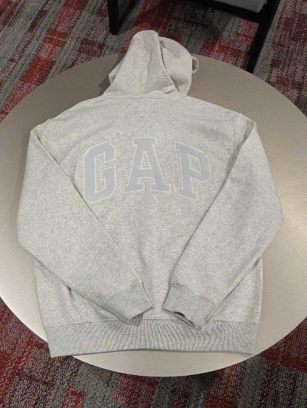 GAP Men's Heather Light Gray Logo Hoodie